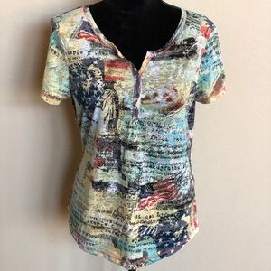 Onque Petite Patriotic Colorful Sequin T-shirt
